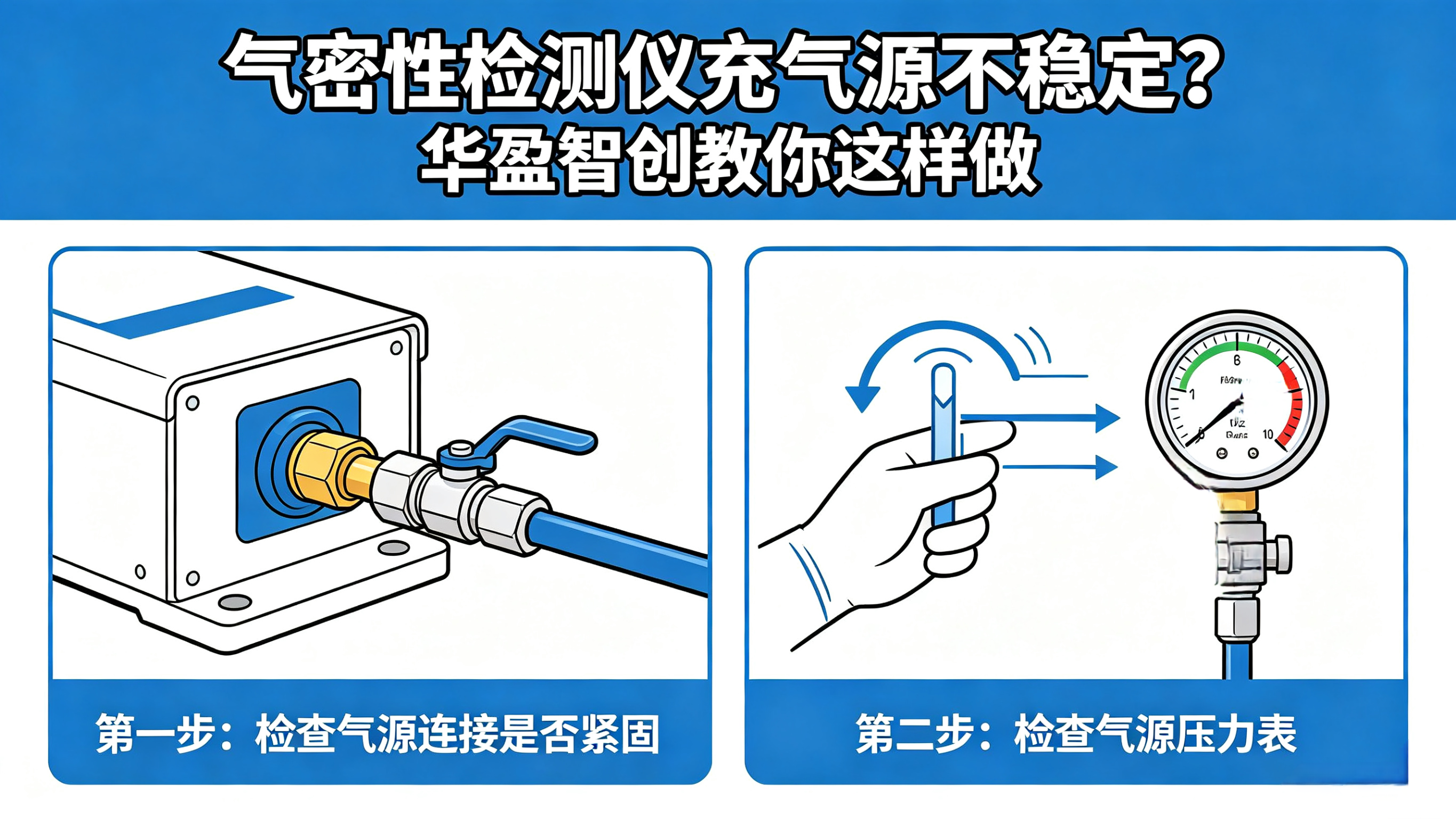 气密性检测仪充气气源不稳定？华盈智创教你这样做！